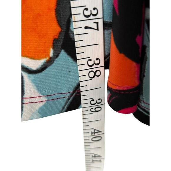 Lauren Ralph Lauren Dress Size 2 Colorful Bold Floral Print Tie Waist Jersey - Picture 11 of 12